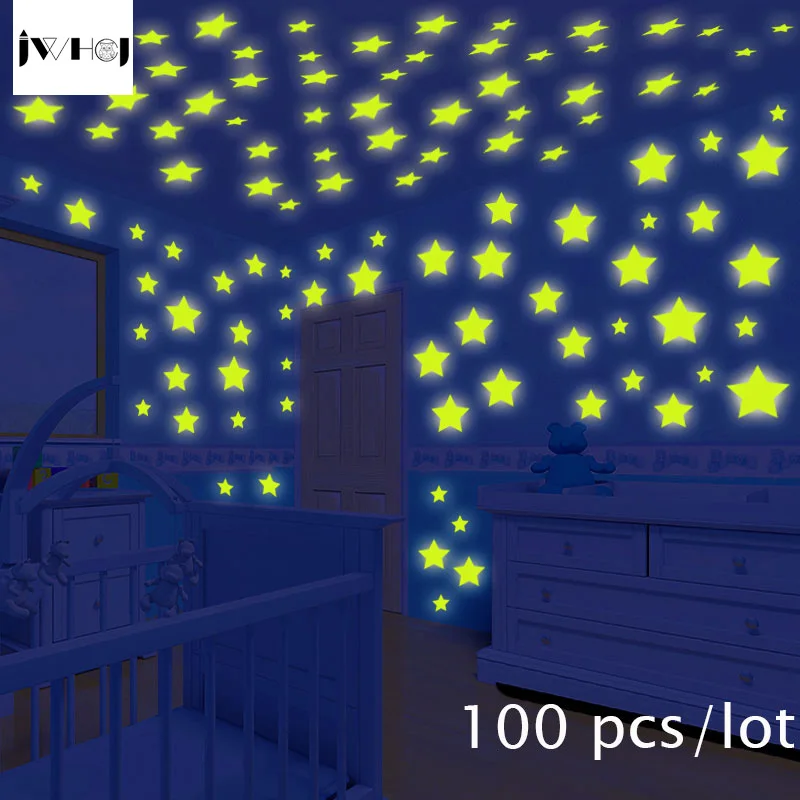 100 шт./лот креативная светящаяся звезда настенная наклейка сделай сам домашний декор для детских комнат