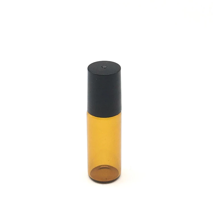 5ml Amber 1 шт. 5 мл Янтарный рулон на стеклянных бутылках из нержавеющей стали роликовый шарик для духов флаконы для эфирных масел мини роликовый флакон - Цвет: 5ml Amber