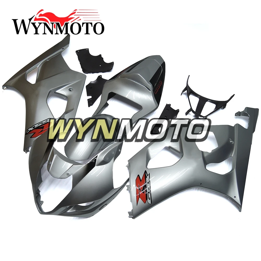 

Complete ABS Injection Fairings For Suzuki GSXR1000 K3 2003 2004 Motorbike Fairing Kits Covers Silver Bodywork Cowlings