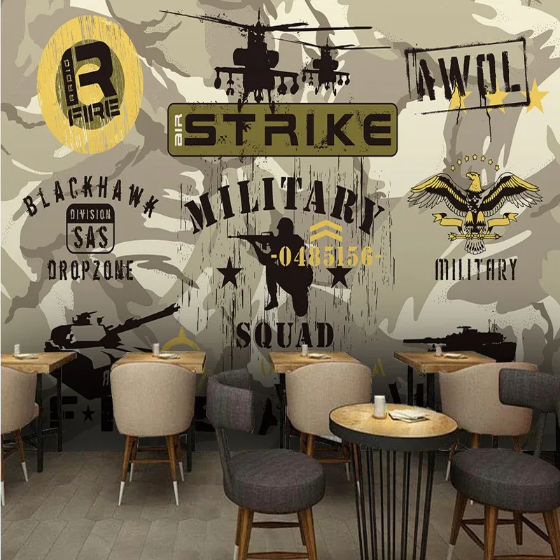 

Custom photo wallpaper Camouflage military series background wallpapers restaurant shopping malls custom wallpaper mural