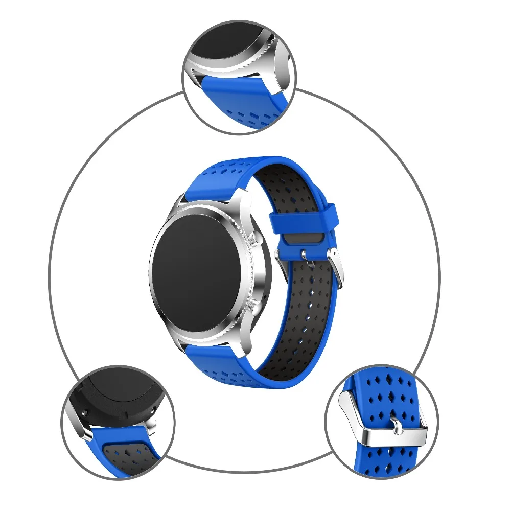 Ромб Силиконовый спортивный ремешок для samsung gear S3 Frontier/классические Смарт-часы с заменой ремешка резиновый браслет