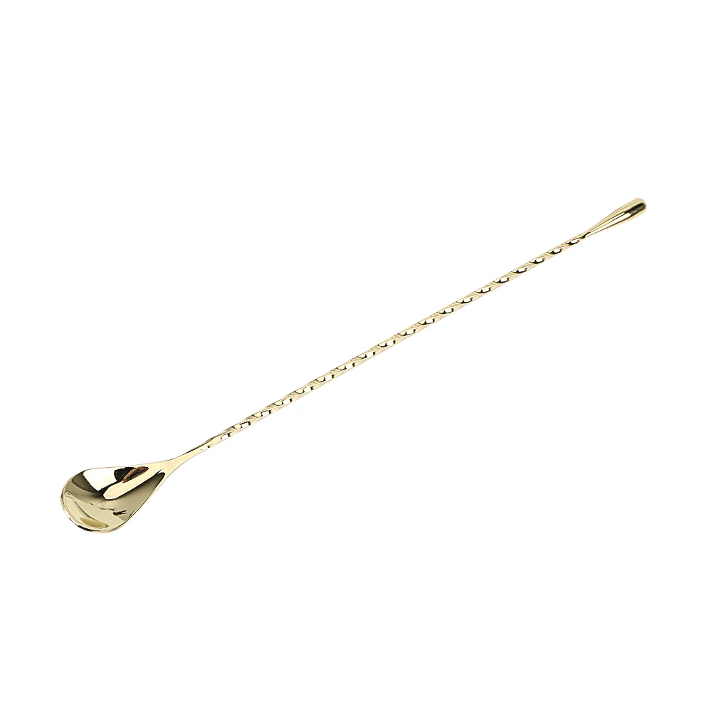 30cm Gold Спиральная ложка из нержавеющей стали для смешивания Коктейльная ложка 30/40 см барная чайная ложка - Цвет: 30cm Gold