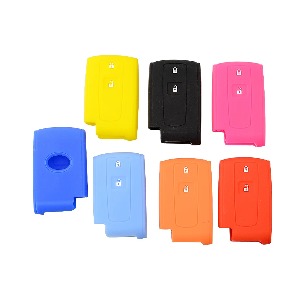 

Цветной силиконовый 2 кнопки мягкий резиновый дистанционный ключ-брелок от машины чехол оболочка для Toyota Prius, Корона Замена автомобильные а...