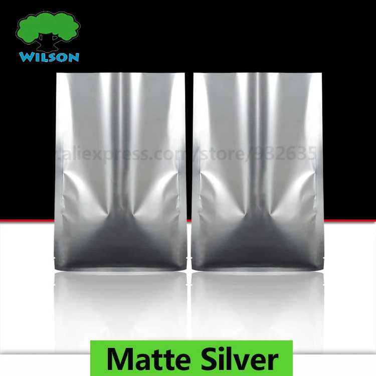 Matte Silver Colorful Aluminizing Foil 100 PCS Plastic Frosted Bag Food Storage Gadgets Party Gif Tea cosmetics Pouch Powder | Дом и сад