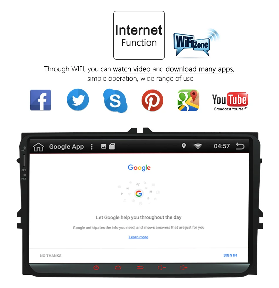 Eunavi 9 ''2 Din Android 9,0 автомобильный Радио стерео плеер для Volkswagen VW Polo Jetta Tiguan passat b6 cc fabia gps wifi 4 Гб 64 Гб ПК