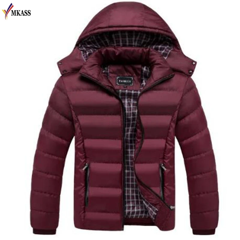 Теплая зимняя мужская куртка, пальто большого размера, M-4XL, Новое поступление, повседневная, тонкая, хлопок, с капюшоном, мужские зимние парки, Casaco Masculino