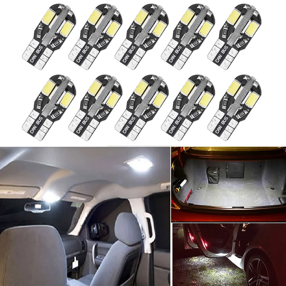 10x T10 W5W светодиодный Canbus лампы салона автомобиля Купольные для чтения VW Golf 4 5 6 7