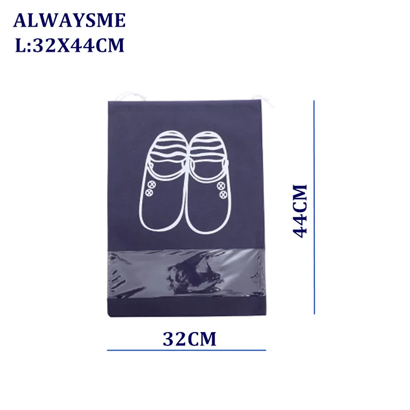 ALWAYSME 32X44 см 28X35,5 см мужская женская обувь противопылевые Чехлы обувь защитный чехол сумка для защиты от пыли синий или серый цвет выбор - Цвет: DBlue L 32X44CM