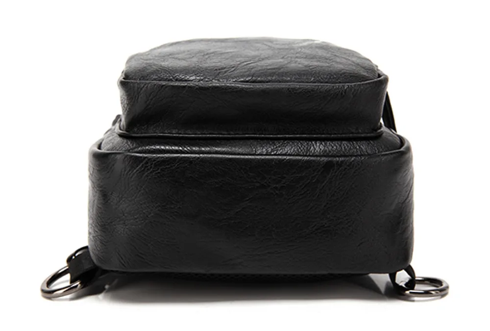 Мужской рюкзак-слинг из искусственной кожи ранец высшего качества модная