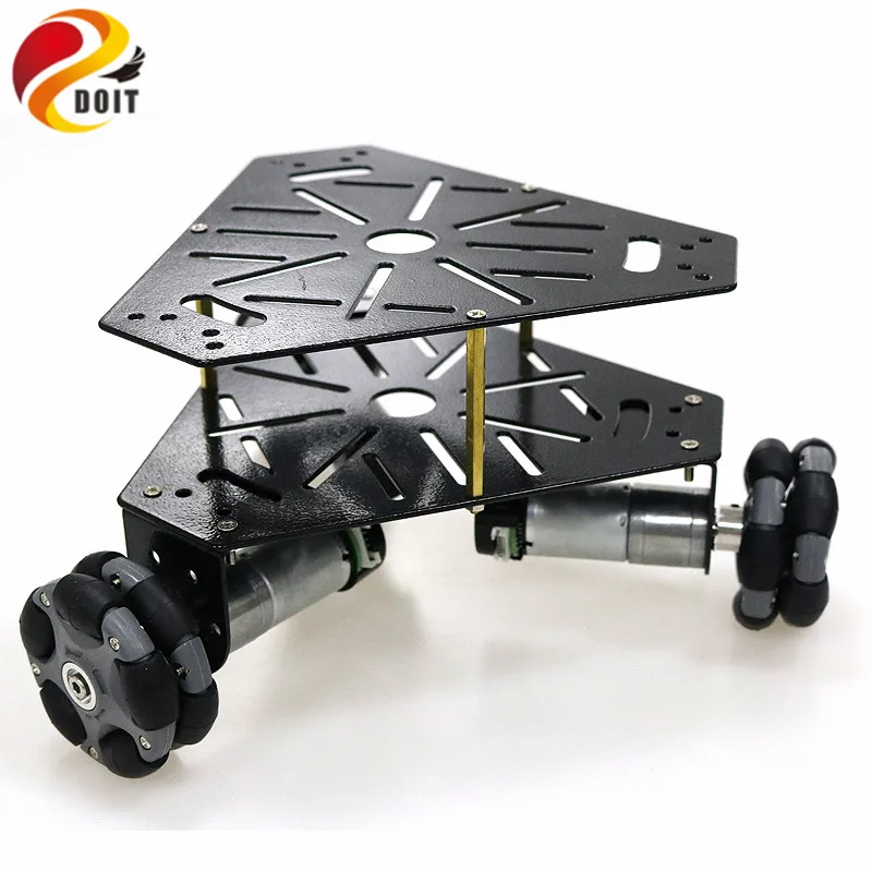 3WD Omni колеса робот шасси автомобиля из нержавеющей стали рама с 3 шт. DC 9V мотор для