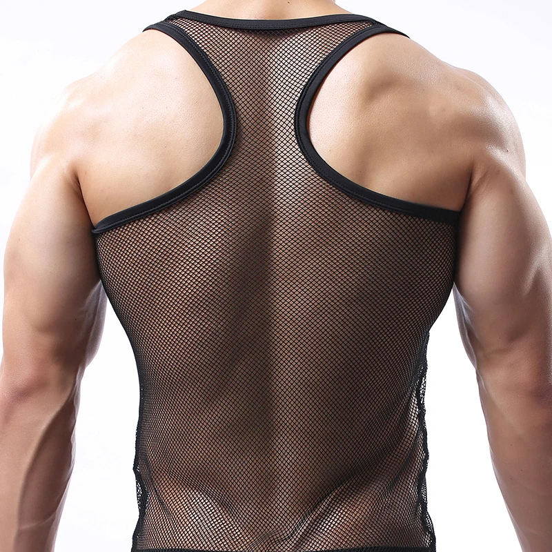 Мужское нижнее белье/Мужские забавные сетчатые майки/Гей сексуальные дышащие