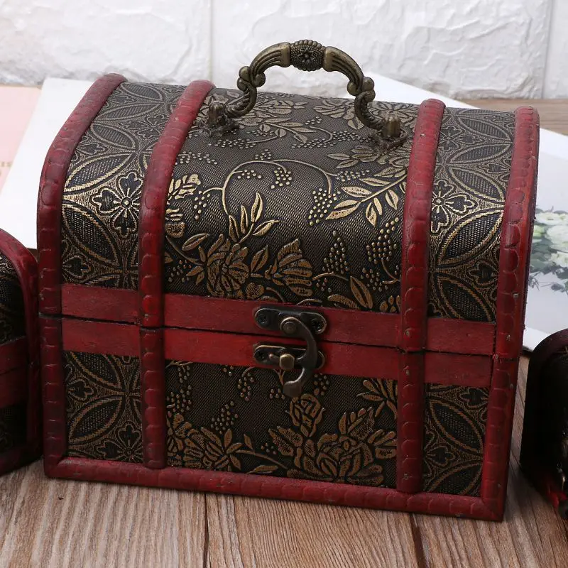 

3Pcs/Set Vintage Jewelry Box Different Sizes Vintage Wooden Storage Pirate Treasure Chest Jewelry Box Specialty Of China