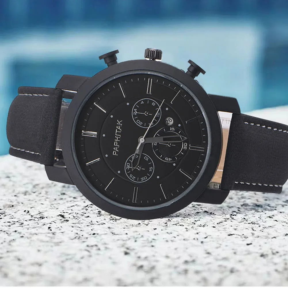 Sanwood повседневные мужские кварцевые наручные часы с подциферблатом из