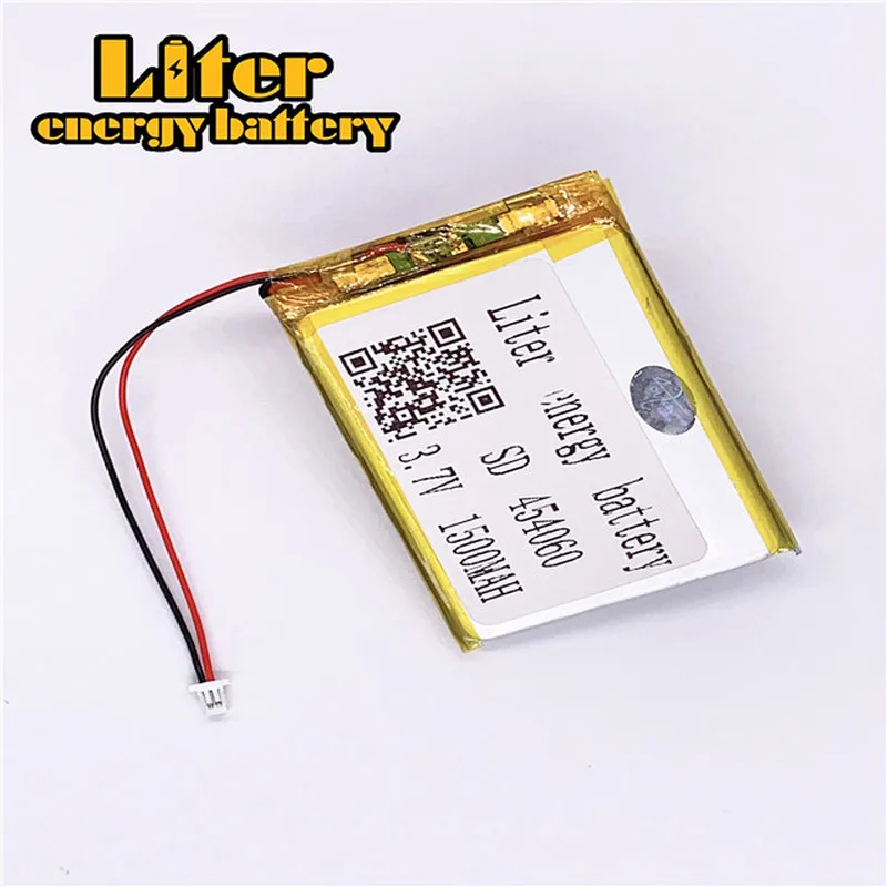 1 0 мм 2pin разъем 3 7 V 454060 1500mah MP3 MP4 MP5 маленькие игрушки полимерная аккумуляторная