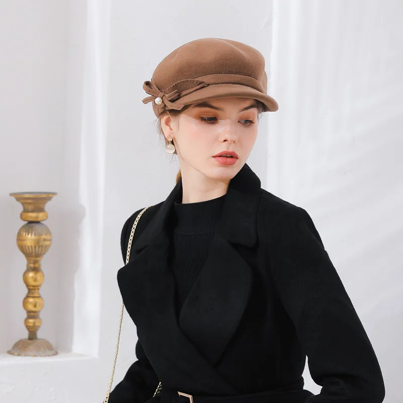 Женская восьмиугольная шапка Newsboy Зимняя шерстяная берет 2019 | Аксессуары для