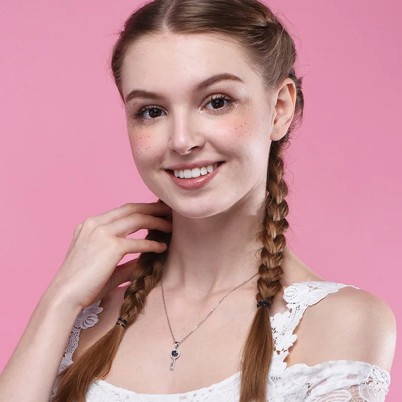 Ожерелье женское из серебра 925 пробы с фианитом|valentine day gift|pendant necklaceheart jewelry |