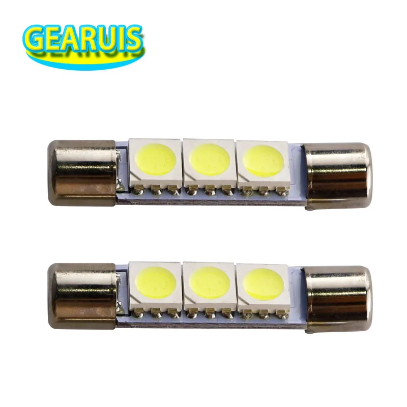 10 шт. Festoon Dome T6.3 28 мм 31 3 SMD 5050 Светодиодная лампа 3smd автомобисветильник зеркало для