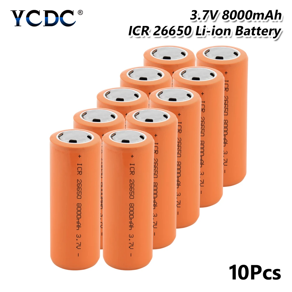 26650 батарея 3,7 V 8000mAh литий-ионная аккумуляторная батарея безопасные батареи промышленного использования батарея питания большой ток разряда