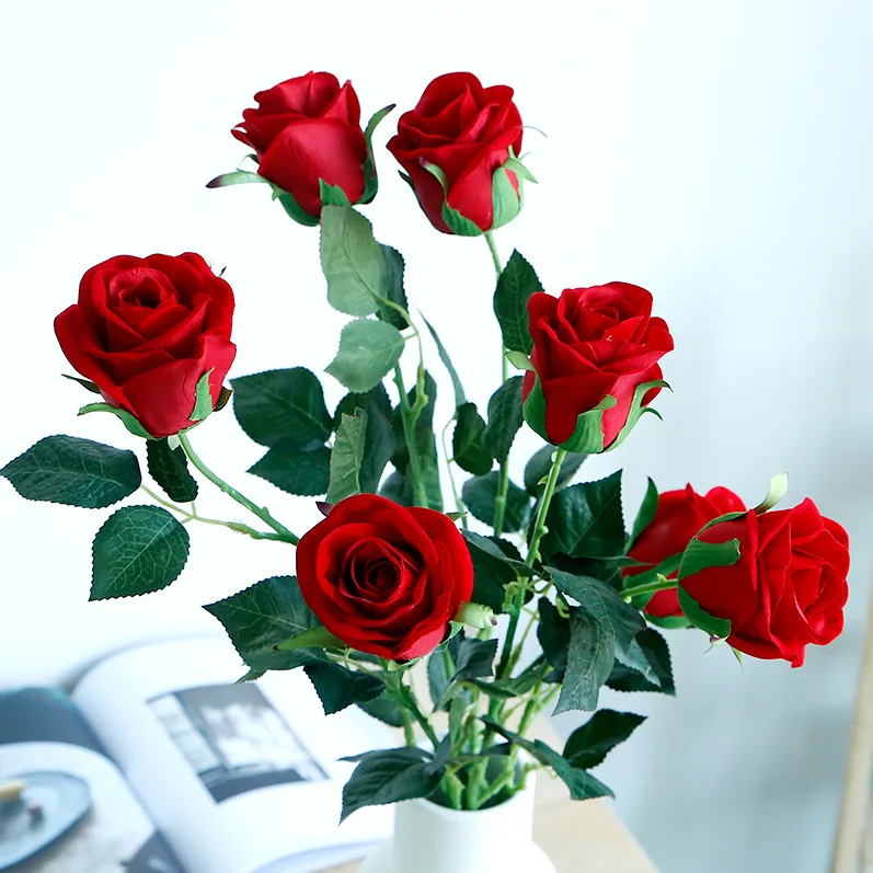 Шелковый розовый искусственный цветок для свадьбы предметы интерьера Diy