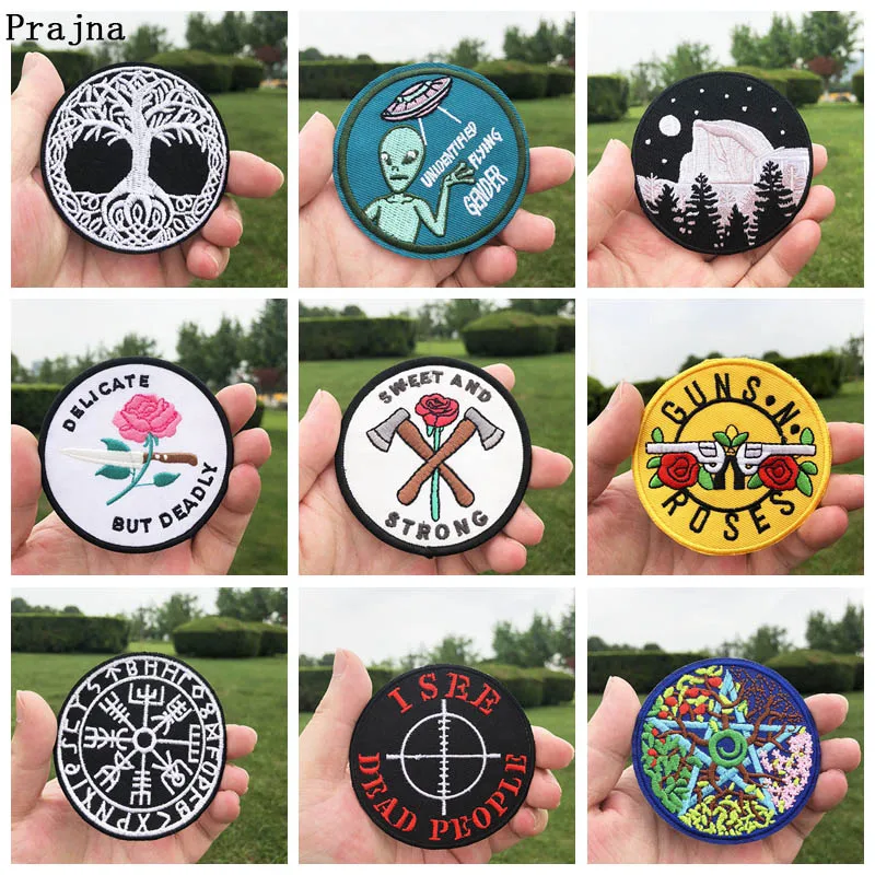 Prajna DIY компасы нашивки на железе для одежды вышитые нашивки на ткани хиппи наклейки жизнь дерево Аппликация Украшение F