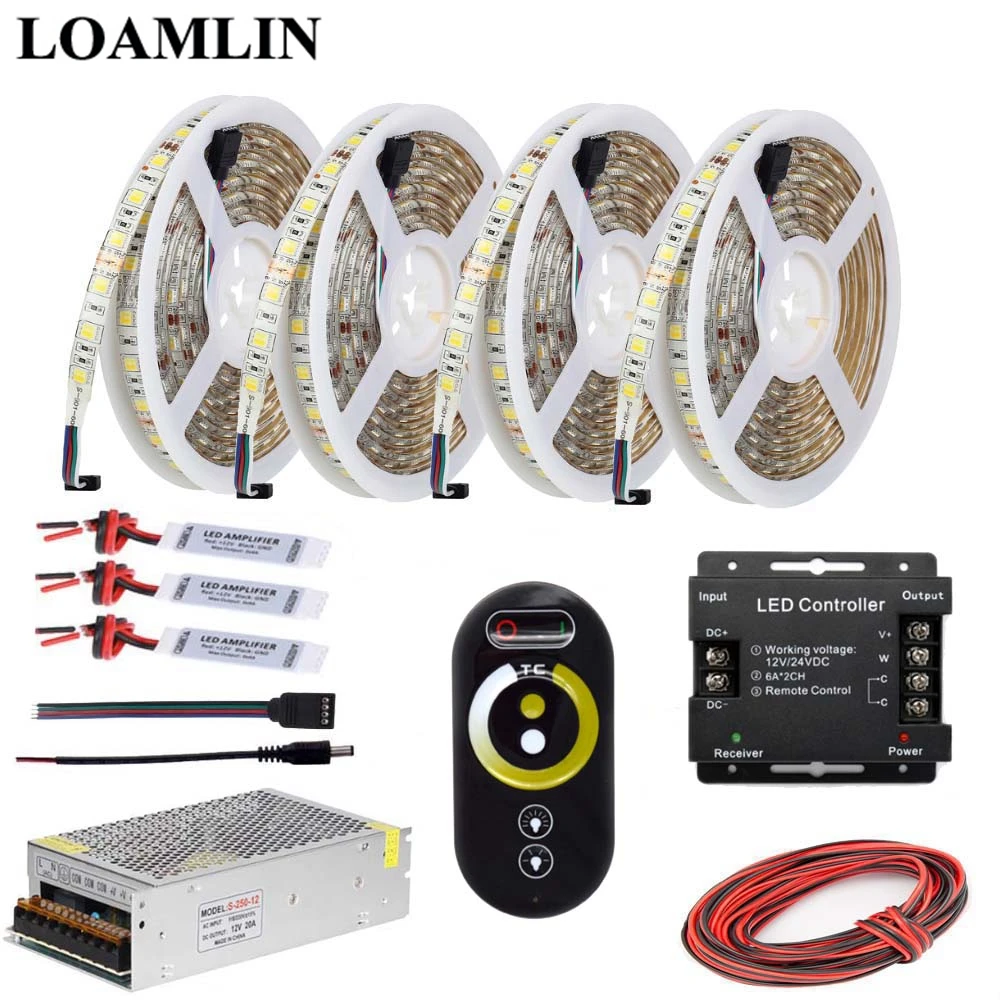 5 м 10 15 20 Светодиодная лента 5050SMD цветовая температура CCT светодиодный контроллер
