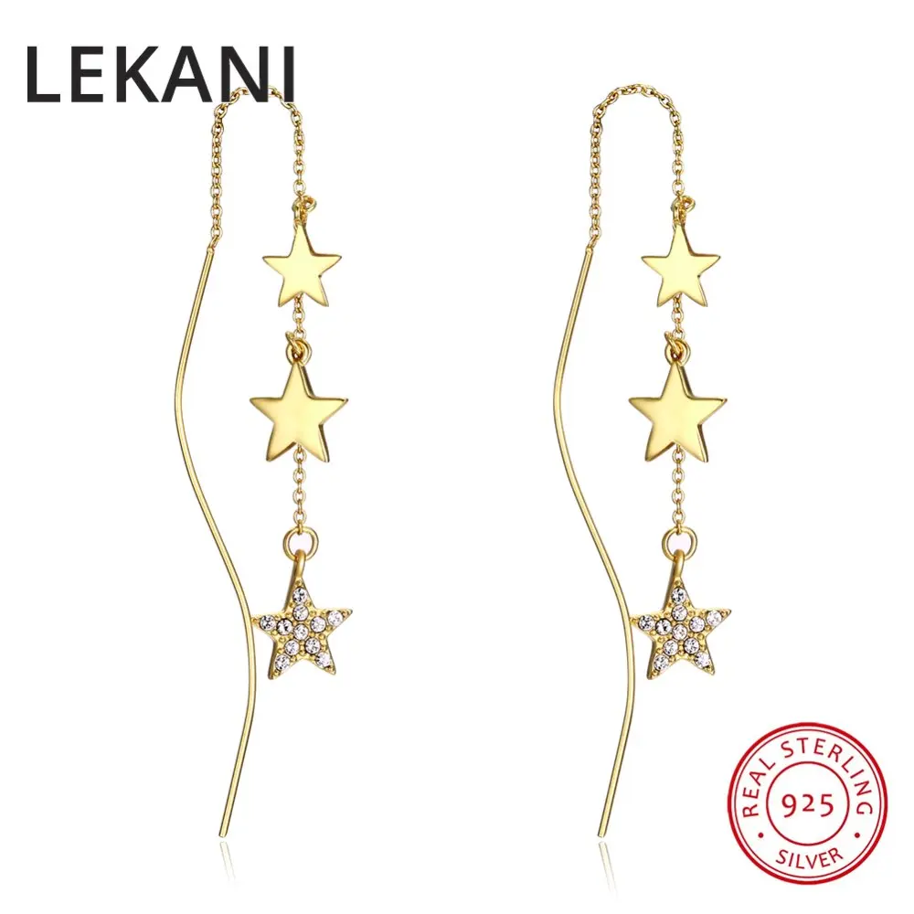 Женские серьги капельки LEKANI с кристаллами Сваровски подарок на вечеринку