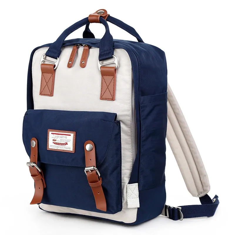 Blue White Новые модные женские холщовые рюкзаки ярких цветов, школьные сумки для девочек и мальчиков, повседневные дорожные сумки, рюкзак для ноутбука Mochila S062 - Цвет: Blue White