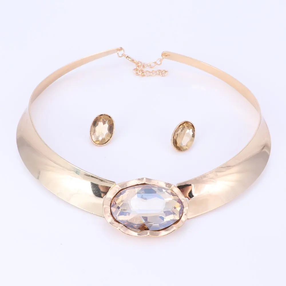 Панк женский чокер 2017 Большой Кристалл Чокеры ожерелья серебряный цвет