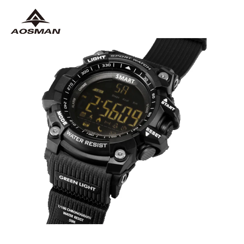 Aosman sportwatch 5ATM Водонепроницаемость swimmming Смарт часы для мужчин Поддержка Bluetooth