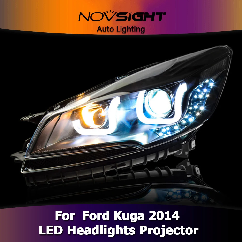 NOVSIGHT стайлинга автомобилей для Ford kuga фары 2014 светодиодный свет bi xenon h7 Ксеноновые