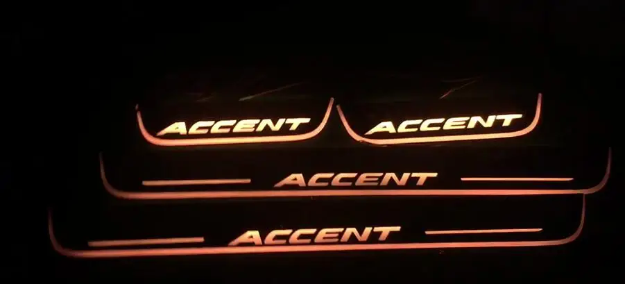 

eOsuns led door scuff light colors changably with wireless switch and voice control,plate door sill for hyundai accent