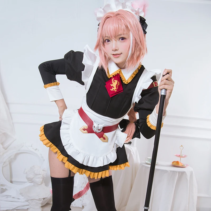 Аниме! Fate Grand Order Astolfo YD платье горничной Милая сексуальная форма косплей костюм