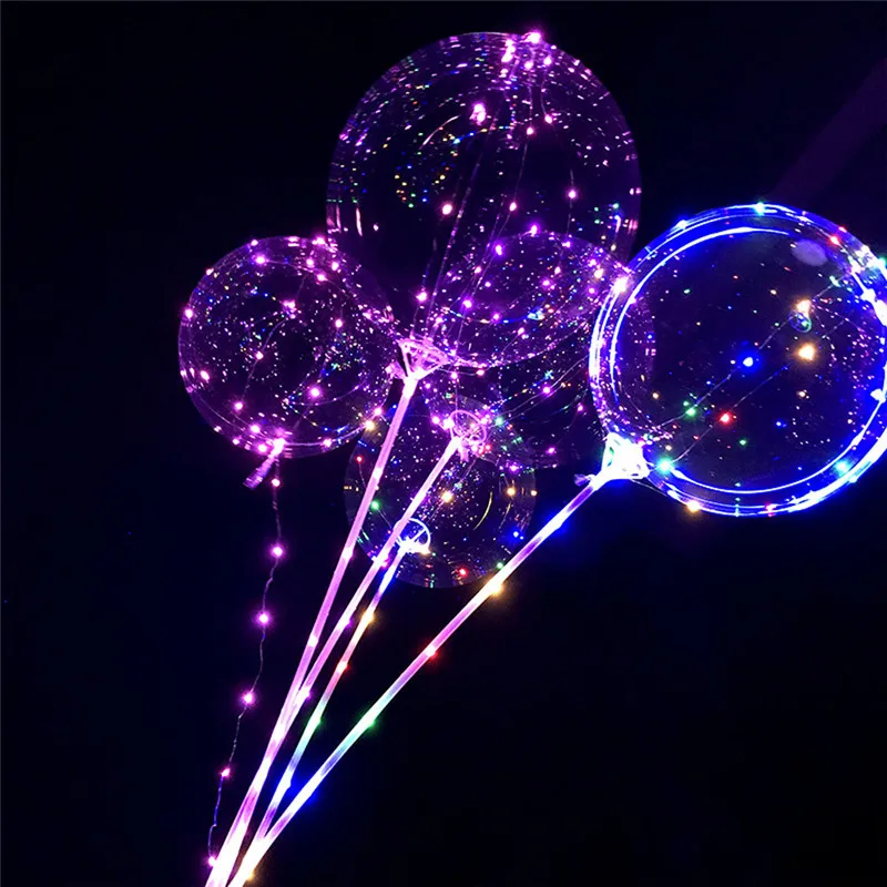 

18/24 inch Clear Bubble Balloon With 3M Led Strip Copper Wire Luminous Led Balloons wedding Decor birthday party Supplies