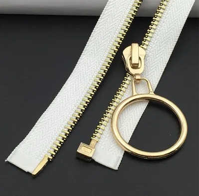 white gold teeth Открытый конец застежки-молнии металла 45/60/70/80/100 см Цвета: золотистый, серебристый, черный зубцов молнии для пошива сумок куртка юбка Костюмы аксессуары D626 - Цвет: white gold teeth