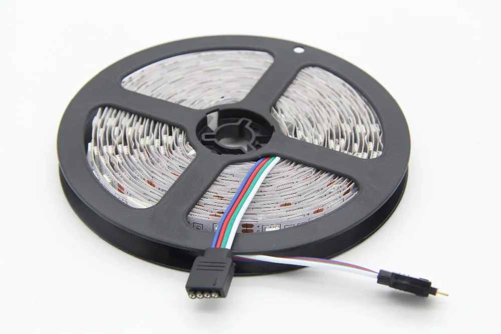 30Leds/m 5M SMD 5050 150Leds RGB LED Strips and 44 Key IR Remote Control 12V 3A Power Supply US/EU/UK/AU Free shipping | Лампы и