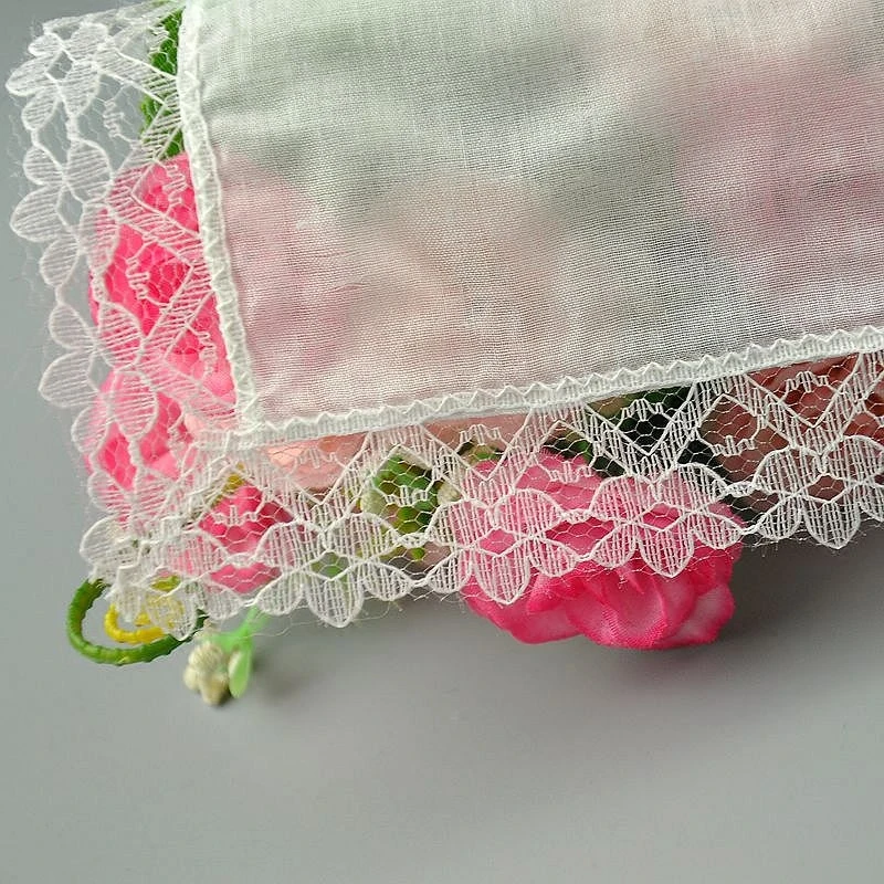 Высококачественный белый носовой платок из 100% льна женский кружевной полиэстера