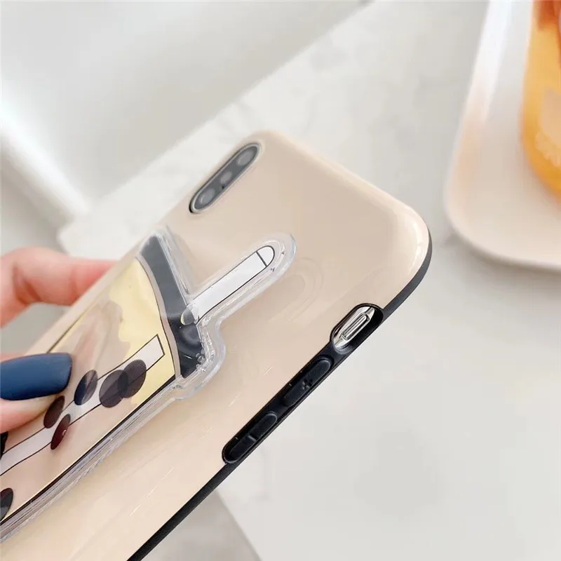 Чехол DIS Простой Интересный чехол для телефона с жидким молочным чаем iphone XS MAX XR X 8