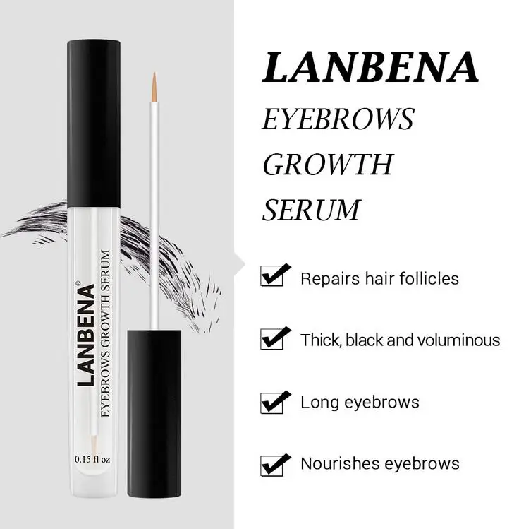 LANBENA Сыворотка для рост бровей уже более толще питает карандаш Ресниц Быстрый