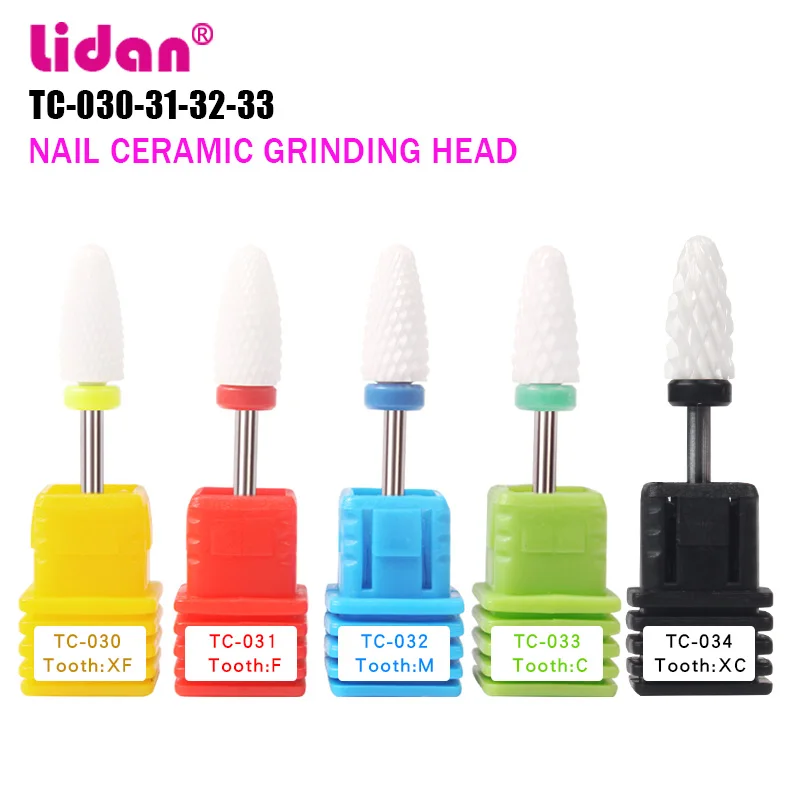 LIDAN Ceramics Nail Drill Bits for Punte Fresa Cuticole Machine Milling Cutter Removing Gel Varnish Frez | Красота и здоровье