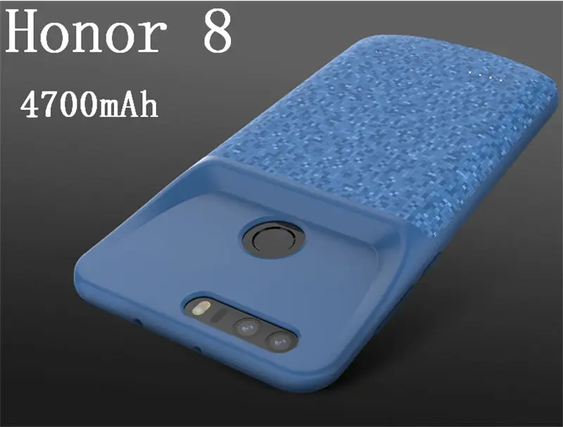 Силиконовый противоударный чехол для зарядного устройства для huawei P20 Lite Nova 3e Honor 10 8 9 чехол s Зарядка задняя крышка Внешний аккумулятор - Цвет: Honor8-Blue