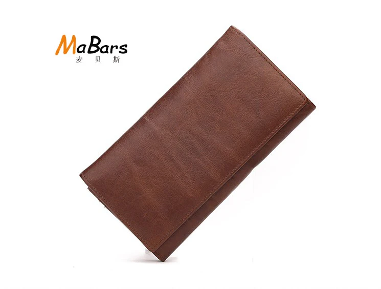 Мужской кошелек из натуральной кожи однотонный кофейный клатч винтажный цена в