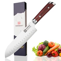 keemake premium 7 inch santoku knife german 1 4116 steel blade chef knife color wood handle sharp meat cutting kitchen knives