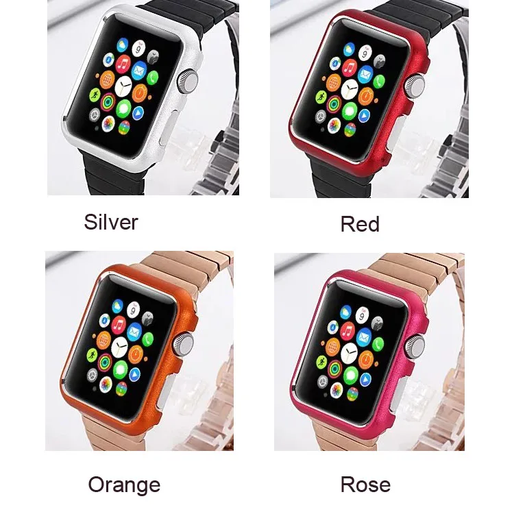 Жесткий бампер чехол для iWatch Apple Watch Series 3 2 1 42 мм 38 мм красочная Защитная крышка алюминиевые часы из металлического сплава