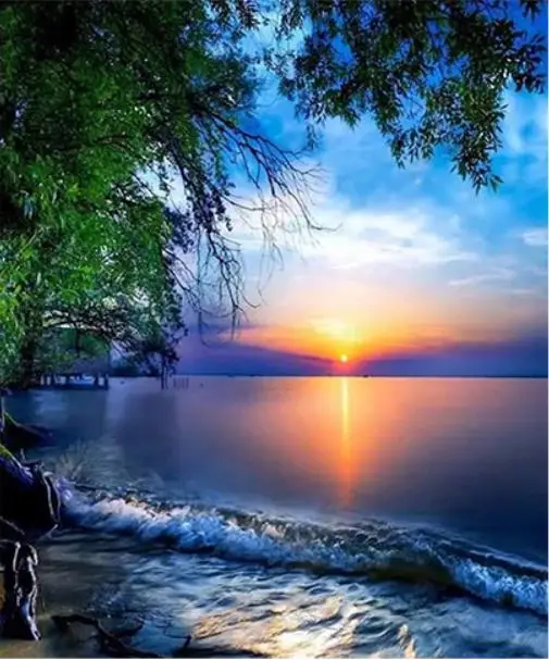 

DIY Diamond Painting Setting sun Landscape Cross Stitch Full Square/Round diamond painting rhinestones gift