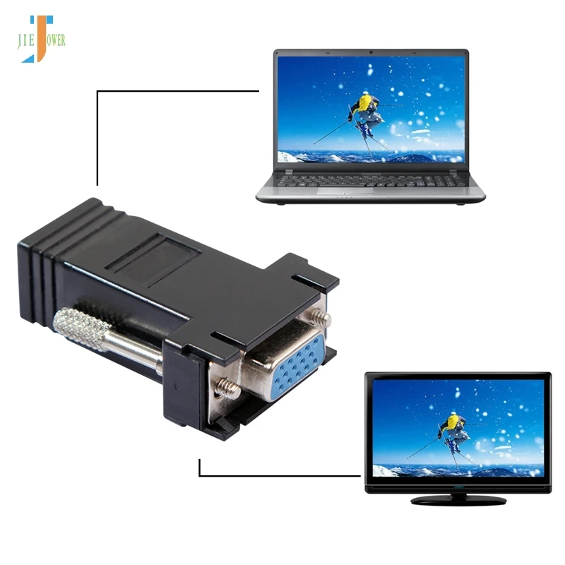 

500 шт./лот, заводская цена, хит продаж, черный новый VGA удлинитель для Lan Cat5 Cat5e RJ45 Ethernet Женский адаптер