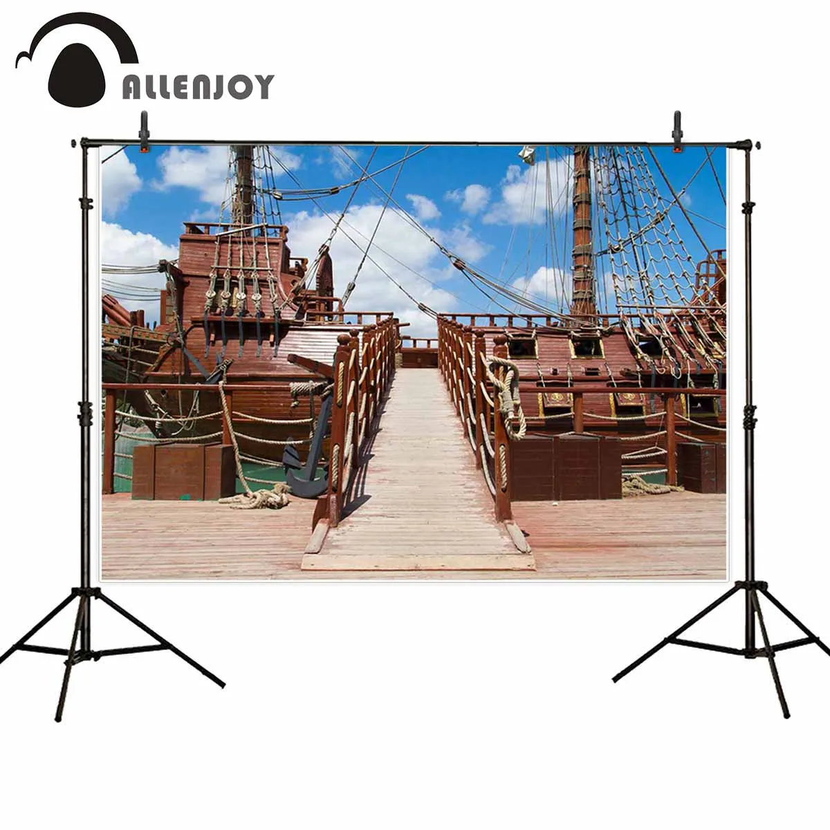 Allenjoy фоны для фотостудии вход в пиратский корабль парк белые облака голубое небо