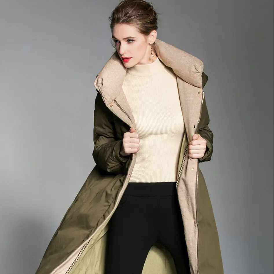 Европейский и американский толстый пуховик для женщин 2020 новый длинный воротник