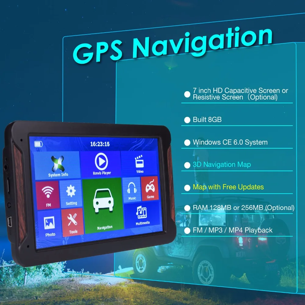 710 Ориана 7 дюймов HD Автомобильный GPS навигатор FM 8G 256MB или 128MB Последняя