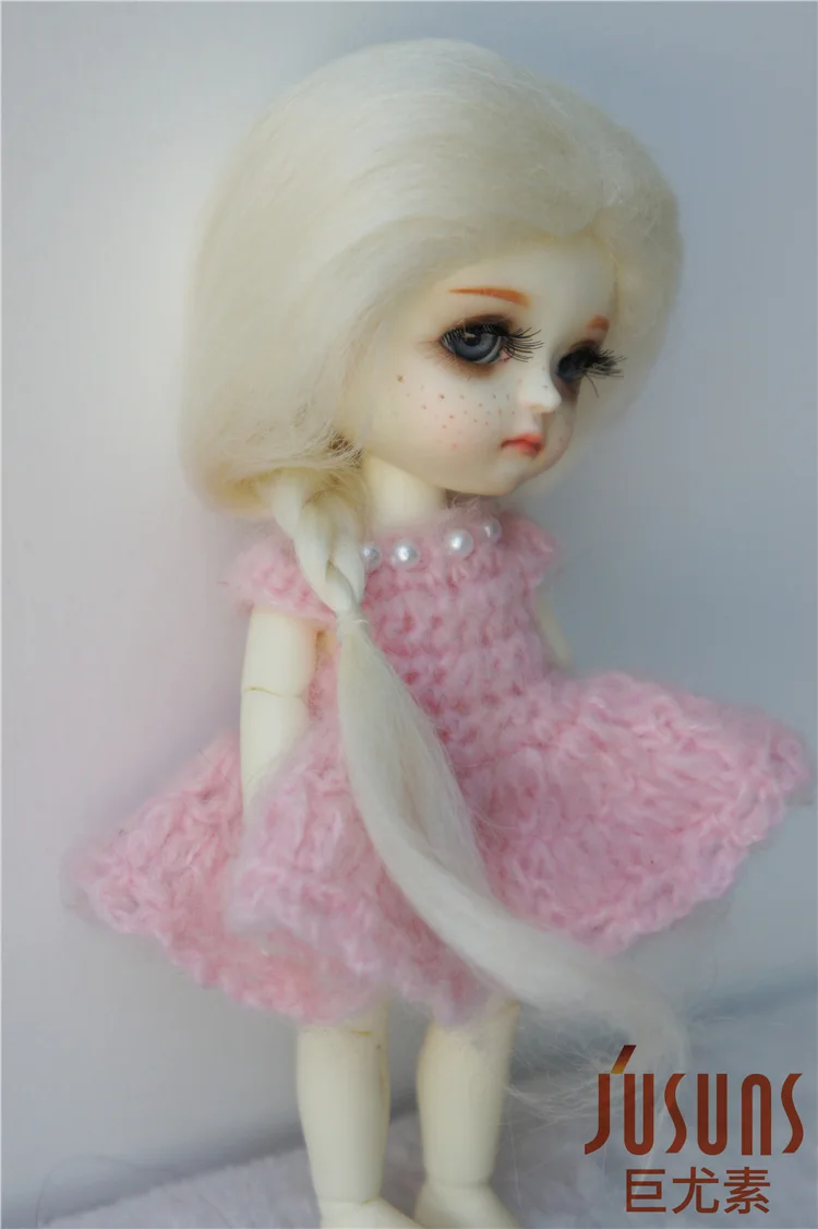 JD315 1/8 Эльза длинная плетеная BJD парики 5-6 дюймов мохеровый персонаж кино волосы