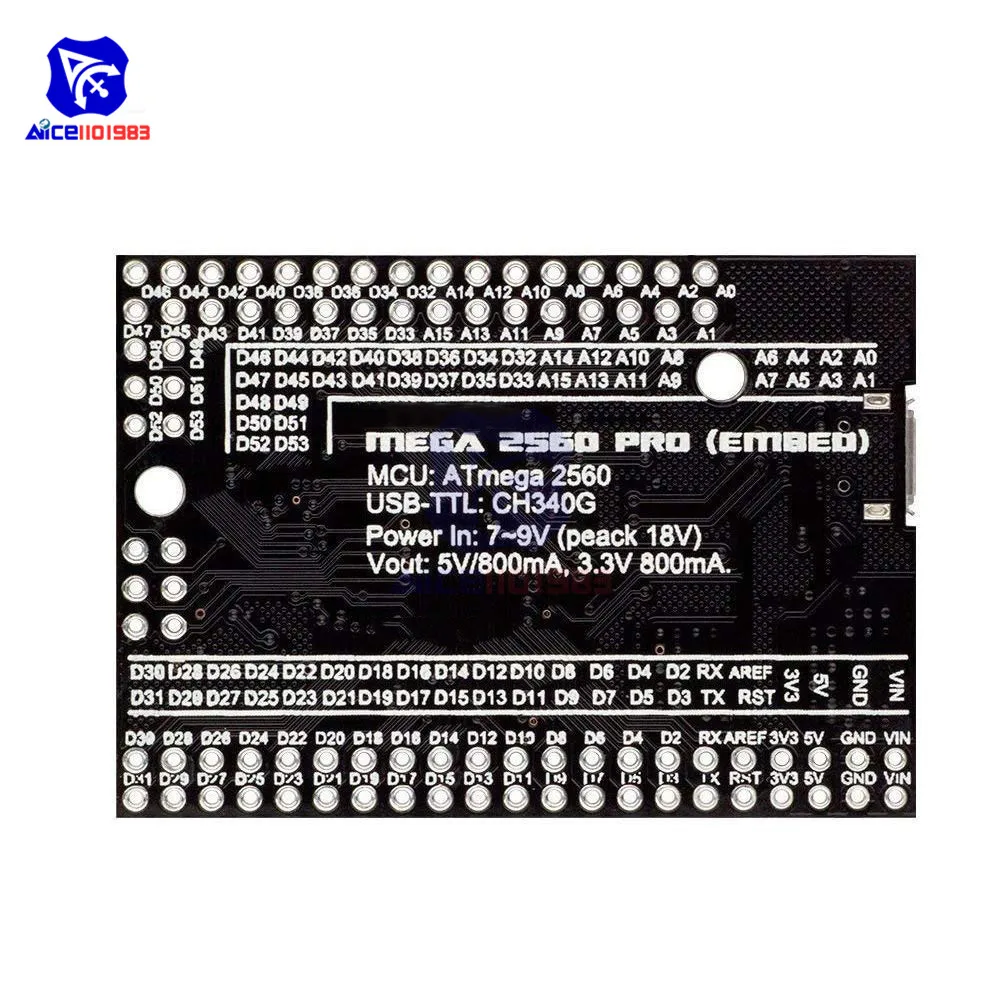 Плата разработки MEGA2560 PRO для Arduino ATmega2560 модуль расширения с разъемом Micro USB CH340G